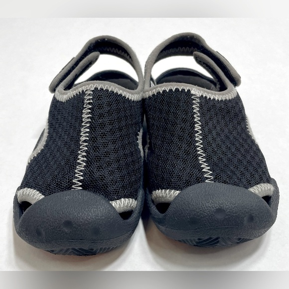 Boys size 10. CROCS “Swiftwater” sandals. Black / gray - Picture 3 of 6